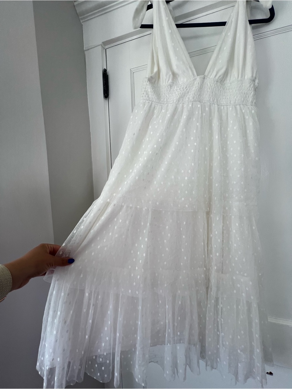 Lulu's Ivory Swiss Dot Tiered Maxi Skirt - Picture 2 of 6